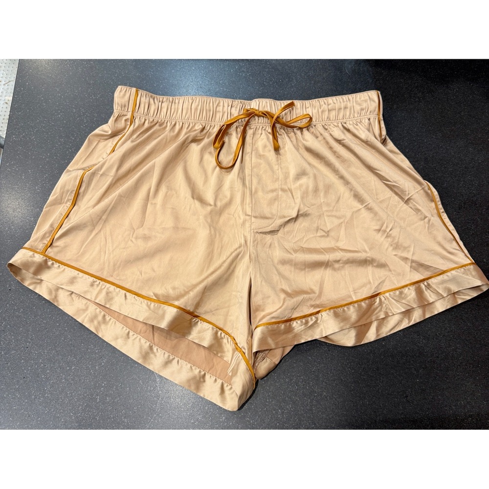 Parade Pajama Shorts Large Champagne Satin Loungewear Sleepwear Chic Luxury